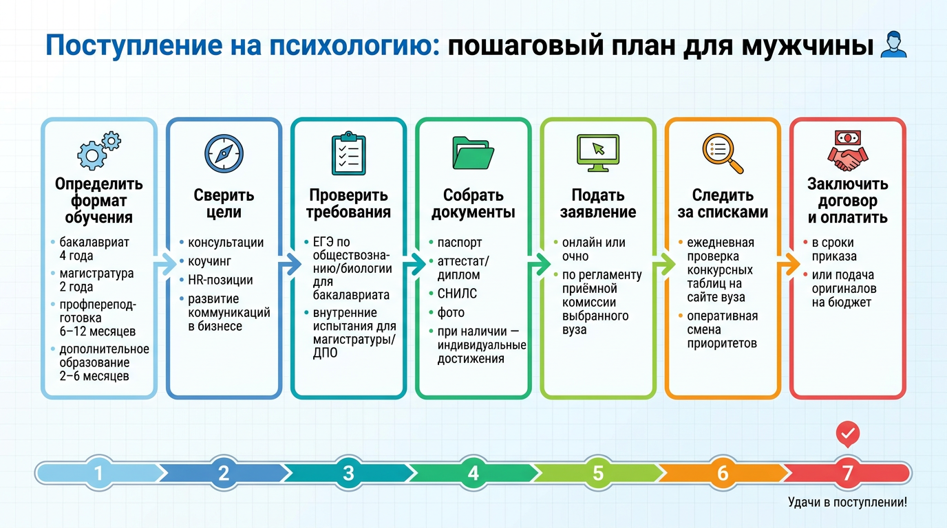 Пошаговый план для поступления на психологию